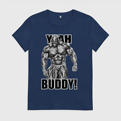 Футболка хлопковая женская Ronnie Coleman- yeah buddy, цвет: тёмно-синий