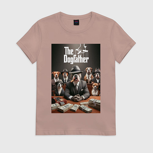 Женская футболка Dog Corleone and his mafia / Пыльно-розовый – фото 1