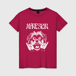 Футболка хлопковая женская Maneskin rock dog, цвет: маджента