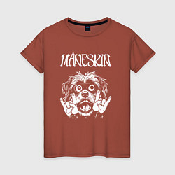 Футболка хлопковая женская Maneskin rock dog, цвет: кирпичный