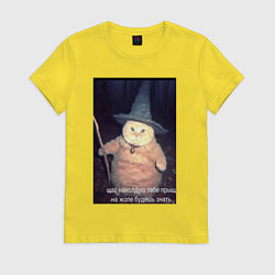 Женская футболка Магический мяв кот-мем колдун