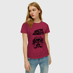 Футболка хлопковая женская Arctic Monkeys - rock dog, цвет: маджента — фото 2