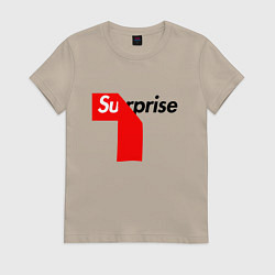 Футболка хлопковая женская Surprise, цвет: миндальный