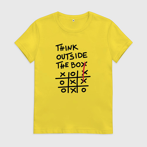 Женская футболка Думай нестандартно / Желтый – фото 1