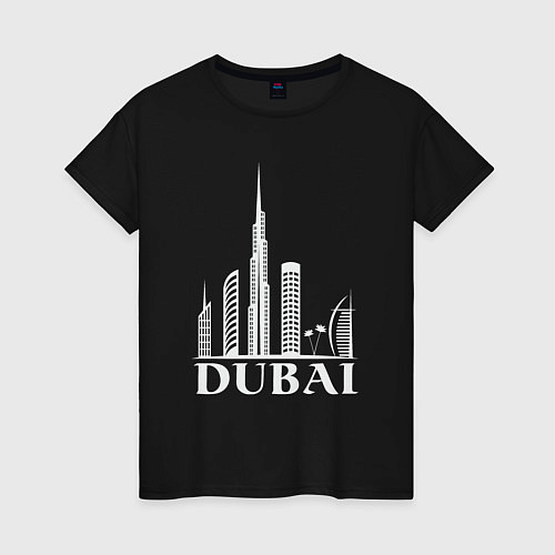 Женская футболка City - Dubai / Черный – фото 1