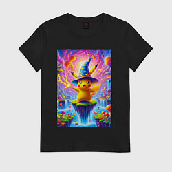 Женская футболка Пикачу в шляпе в сказочной стране