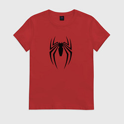 Женская футболка Черная эмблема Человека-паука
