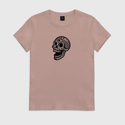 Женская футболка Смеющийся череп тату