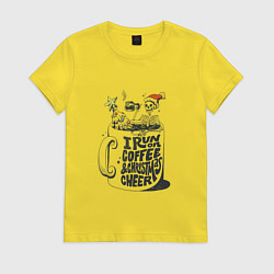Женская футболка Coffee Christmas Skeleton