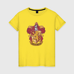 Футболка хлопковая женская Факультет Гриффиндор, цвет: желтый