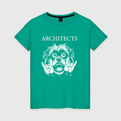 Футболка хлопковая женская Architects rock dog, цвет: зеленый