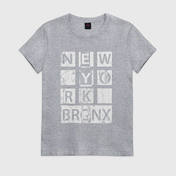 Футболка хлопковая женская New York Bronx, цвет: меланж