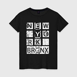 Футболка хлопковая женская New York Bronx, цвет: черный