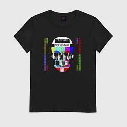 Футболка хлопковая женская Нет сигнала, цвет: черный