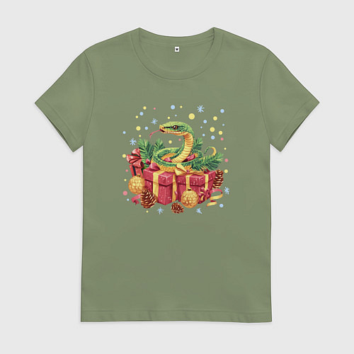 Женская футболка Змея и подарки / Авокадо – фото 1