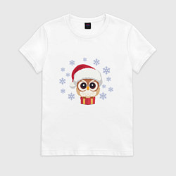 Женская футболка Совенок и снежинки