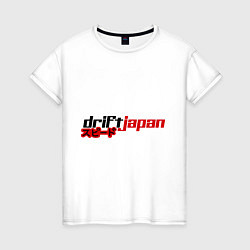 Футболка хлопковая женская DRIFT JAPAN streetstyle, цвет: белый