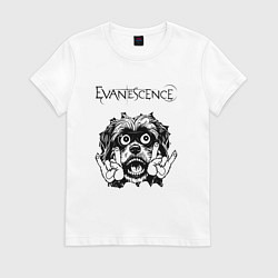 Футболка хлопковая женская Evanescence - rock dog, цвет: белый