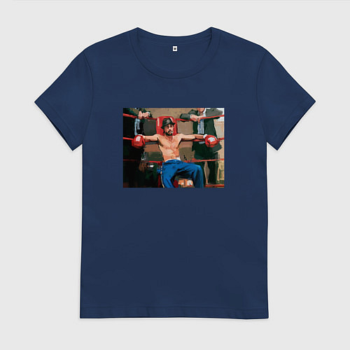 Женская футболка Большой куш Брэд Питт / Тёмно-синий – фото 1