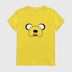 Футболка хлопковая женская Время приключений Джейк, цвет: желтый