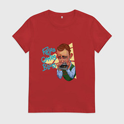 Футболка хлопковая женская Блюз ретрогеймера, цвет: красный
