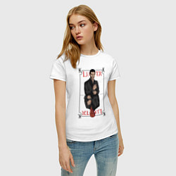 Футболка хлопковая женская Люцифер король, цвет: белый — фото 2