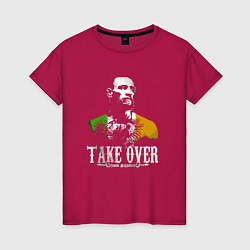 Футболка хлопковая женская Conor take over, цвет: маджента