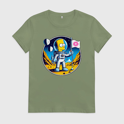 Женская футболка Космонавт Барт Симпсон на другой планете / Авокадо – фото 1