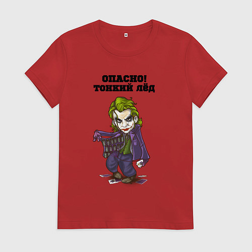 Женская футболка Тонкий лёд / Красный – фото 1