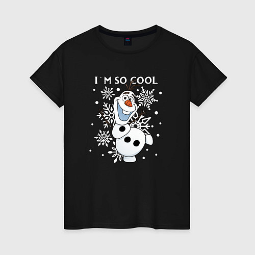 Женская футболка Олаф Холодное сердце - снеговик im so cool / Черный – фото 1
