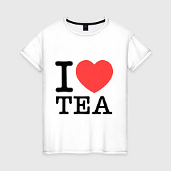 Футболка хлопковая женская I love tea, цвет: белый