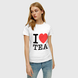 Футболка хлопковая женская I love tea, цвет: белый — фото 2