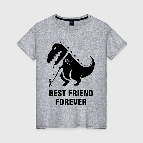 Женская футболка Godzilla best friend / Меланж – фото 1