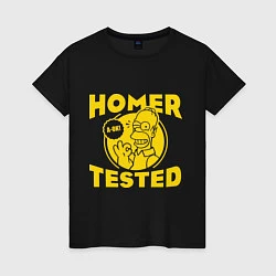 Футболка хлопковая женская Homer tested, цвет: черный