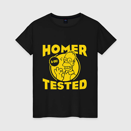 Женская футболка Homer tested / Черный – фото 1