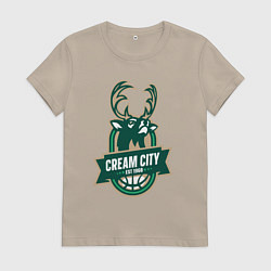 Женская футболка Milwaukee Bucks cream city