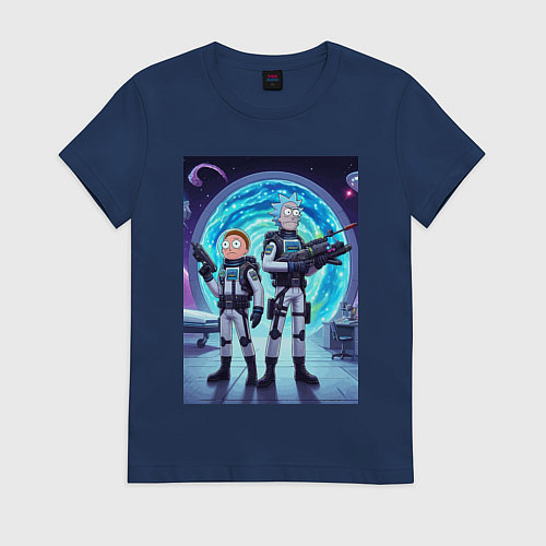 Женская футболка Космический спецназ - Рик и Морти / Тёмно-синий – фото 1