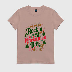 Женская футболка Новогодняя атмосфера rockin around the christmas t