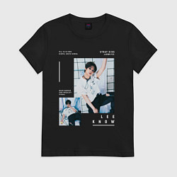 Футболка хлопковая женская Lee know stray kids rockstar, цвет: черный