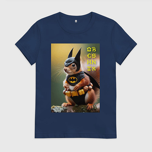 Женская футболка Bat squirrel - oreshnik meme / Тёмно-синий – фото 1