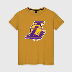 Футболка хлопковая женская Lakers team, цвет: горчичный