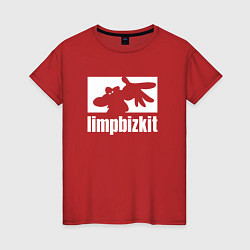 Футболка хлопковая женская Limp Bizkit - logo, цвет: красный
