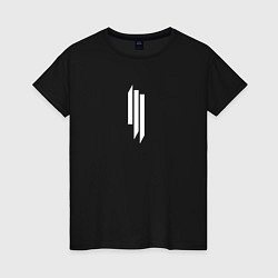 Футболка хлопковая женская Skrillex - logo, цвет: черный