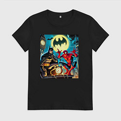 Женская футболка Batman with Spider-man - ai art fantasy