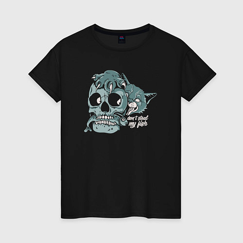 Женская футболка Не кради мою рыбку / Черный – фото 1