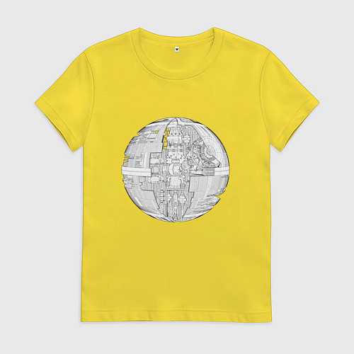 Женская футболка Звезда смерти чертёж / Желтый – фото 1