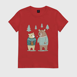 Женская футболка Медведи-соседи