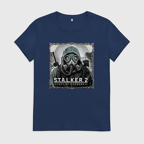 Женская футболка Stalker 2 heart of Chornobyl radiation 2 / Тёмно-синий – фото 1