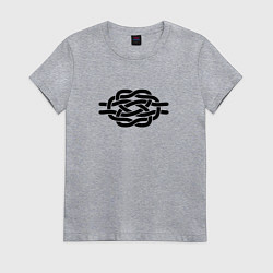 Футболка хлопковая женская Декоративный узел, цвет: меланж