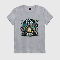 Футболка хлопковая женская Rick and Morty - Venom slime, цвет: меланж